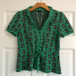Leifsdottir green short sleeve sweater XS